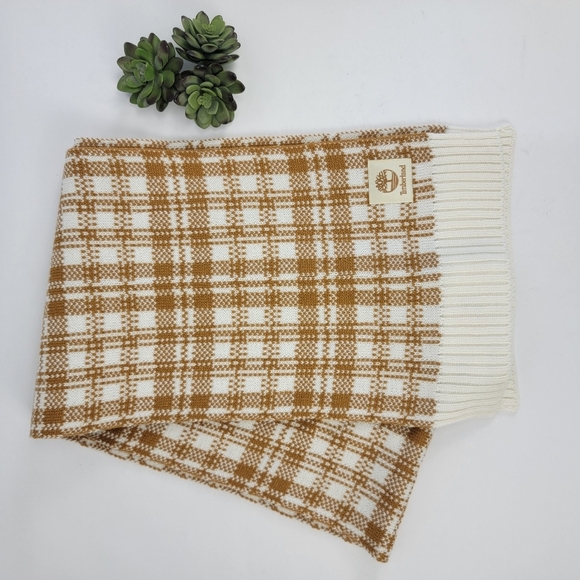 Timberland Plaid Scarf Color: Wheat Plaid NWT - Picture 15 of 15